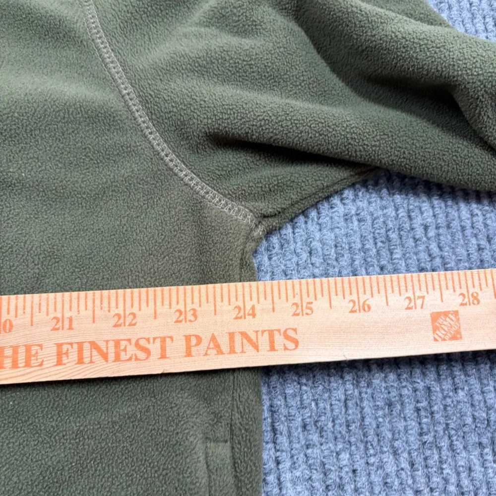 Saddlebred Pullover Mens Fleece Large Green Quarter Zip Mock Neck Long Sleeve